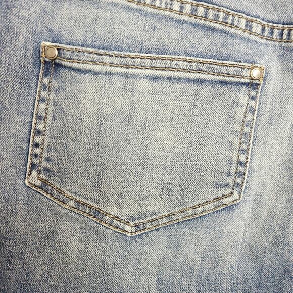 London Jean Womens Size 8 Blue Jean/Denim Mini Skirt Distressed Stretch‎ Y2K - Picture 8 of 11